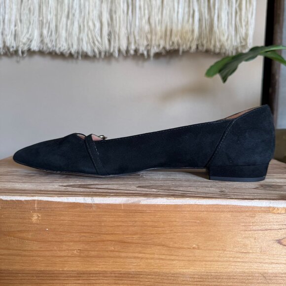 J. Crew Gwen Black Genuine Suede Pointy Toe Mary Jane Ballet Flats Size 9.5 - Picture 9 of 14
